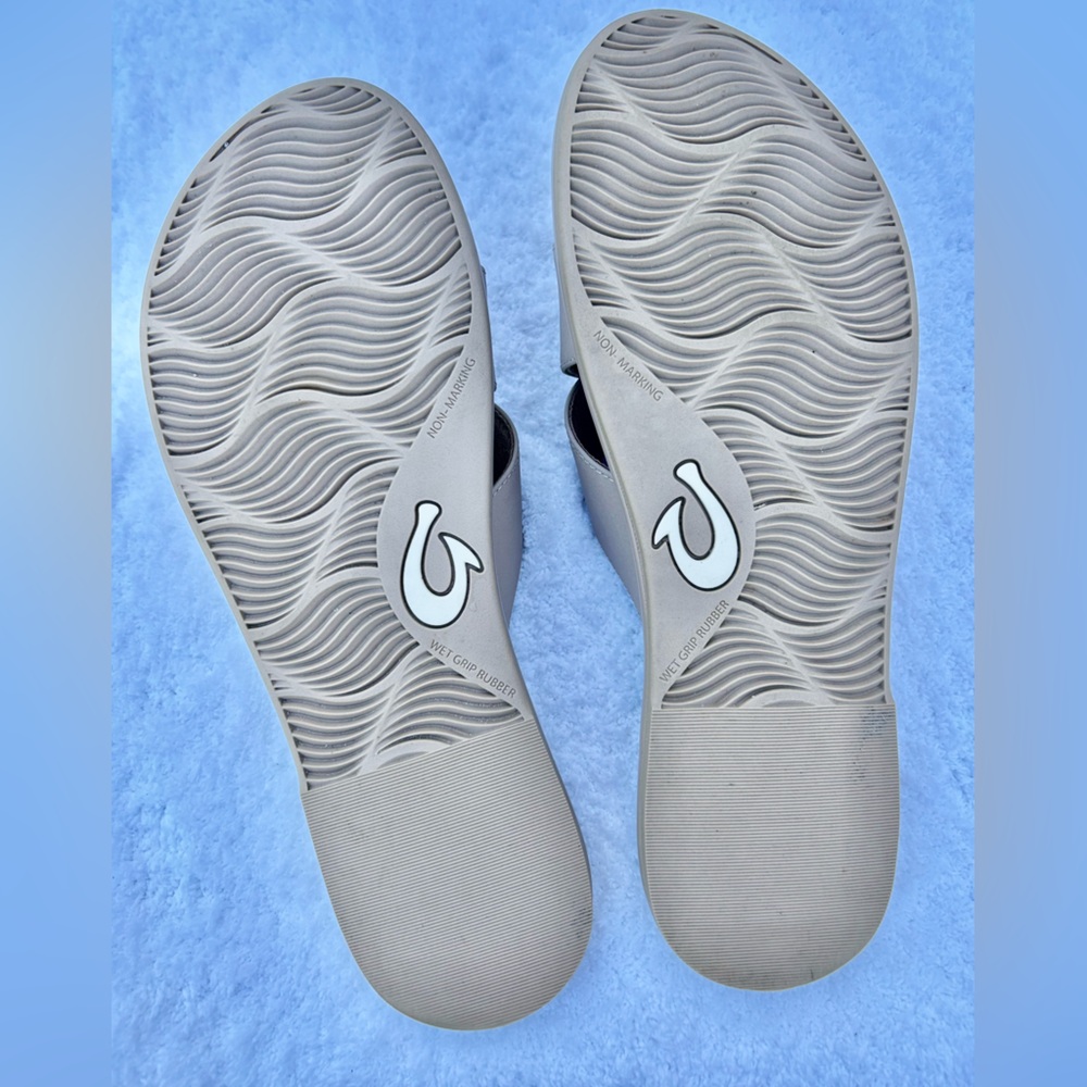 OluKai La'i Slides Taupe with Tortoise Buckle Women's Size 10 - Picture 5 of 7